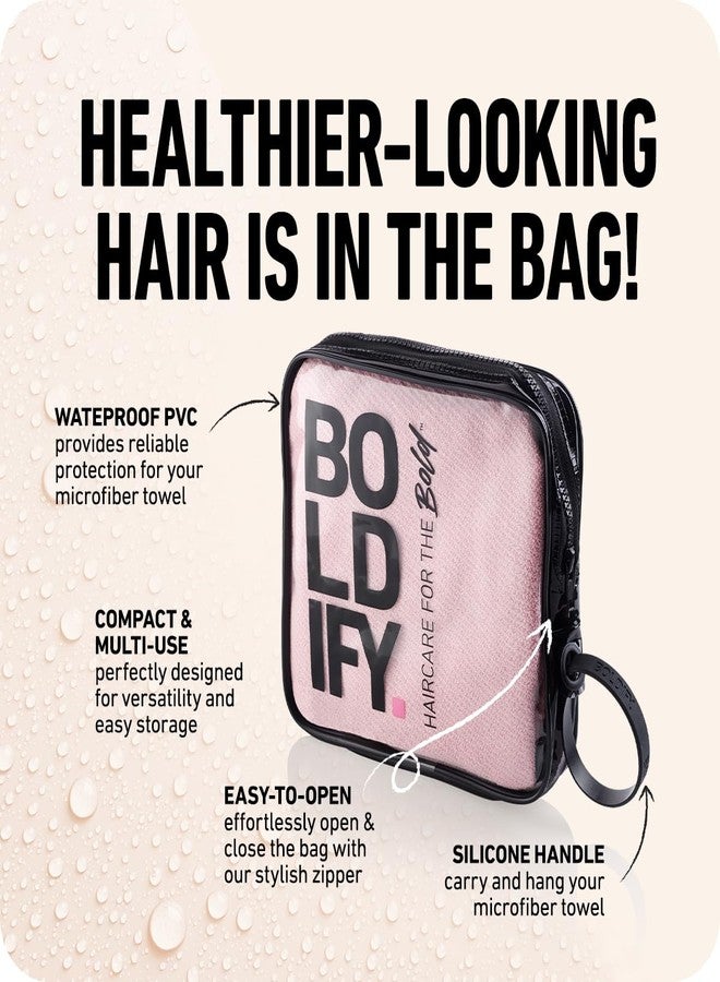 Boldify Quick Dry Microfiber Towel Wrap for Women - for Thin and Curly Hair - Anti Frizz Plopping Towel, Fast Drying Turban - Pink - Image 5